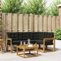 vidaXL Ensemble de canapés d'extérieur 5 pcs Naturel et Noir
