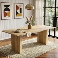REDOM Tavolo da pranzo allungabile140/200x90 cm, piano rettangolare, gambe sincronizzate a doghe, MDF rovere