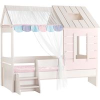 Lit enfant cabane en rose 185x214x123cm