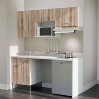 Kochnischen K55L - 180 cm - Holz - Snova - Spüle links + Haushaltsgeräte Edelstahl
