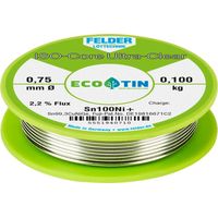 Felder ISO-Core Ultra-Clear Sn100Ni+ estaño para soldar plata 0,75 mm