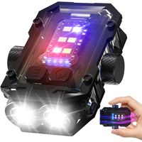 N10 Mini Torche Cadeau Fete des Peres LED Puissante Rechargeable USB C avec Rouge Bleue Flash Light, Lampe de Poche 900 Lumens, Multifonctionnelle Lampe Porte-Clés(Noir)