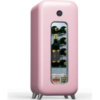 Klarstein free-standing wine fridge 1 zone, drinks fridge small, small wine cabinet, wine cooler small with glass door, indoor/outdoor bottle fridge, wine fridge, 15 bottles