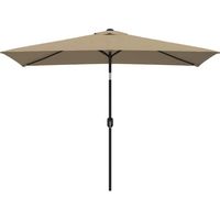 Vidaxl – Parasol droit 300x200 cm taupe – Mât en acier 38 mm – Toile polyester anti-UV – Inclinaison et manivelle pour ombre optimale