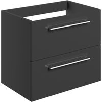 Signature Aalborg Wall Hung 2-Drawer Vanity Unit 590mm Wide - Anthracite Gloss