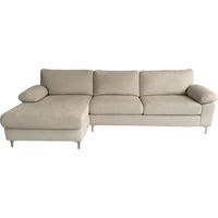 4-5-Sitzer Ecksofa Links Chaiselongue Cord Beige GALWAY