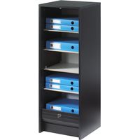 Classeur à Rideau Noir 5 Etagères Serrure L 37.8 H 103.8 P 38.4 cm - Coloris: Londres 700