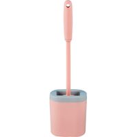 Spazzola per WC in silicone antigoccia, spazzola per WC in silicone da parete facile da pulire, rosa