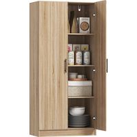 Credenza Cucina Moderna con 2 Ripiani Regolabili e Ante a Chiusura Ammortizzata, 75x40x165 cm,