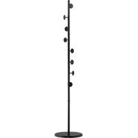 Appendiabiti da terra 8 ganci acciaio base marmo nero 35x35x170cm