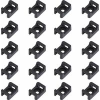 150PCS Attache de câble noir supports 23mmx16mm de type selle support de base de câble