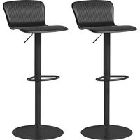 Taburetes Altos Cocina Giratorios Respaldo Altura Réglable 120 kg Noir Lot de 2
