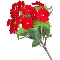 Künstliche Fleißige Lieschen (40 cm), künstliche Pflanzen für den Außenbereich, Garten, Veranda, Balkon, Hochzeitsdekoration, 2 Pflanzen (rot)