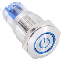 TRU COMPONENTS 1303022 LAS2GQF-11ET/B/12V/S/P Pulsante 48 V/DC 2 A 1 x On / (On) Momentaneo Blu IP65 1 pz.