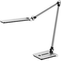 Lámpara de escritorio Wave plata cepillada H. máx. 760mm base con LED HANSA