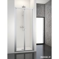 PROFILTEK DUMAS Mampara Abatible Perfil Plata Brillo Vidrio Transparente - Medida: 91-97 cm - ref: 23329114