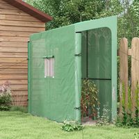 Serre ossature froide apentis portes roulantes résistante intempéries verte 200x80x200 cm