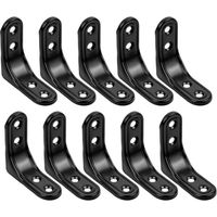 Lot de 10 Équerres d'Angle en L 50 mm Acier Inoxydable pour Étagères Murales et Fenêtres Noir - KZQ