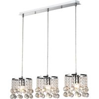 Suspension glamour London Crystal chrome 3xE14 Reality