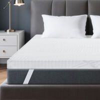 Matratzenauflage 180x200 cm INRE , 6 cm dick, hochelastischer Schaumstoff, weicher oder fester Komfort, ergonomischer, waschbarer, antiallergischer Bezug