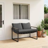vidaXL Ensemble de canapé de jardin Noir et anthracite Acier