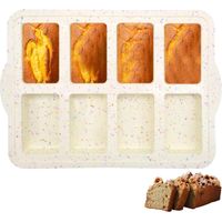 Mini Moule à Cake En Silicone, 8 Cavités Mini Moule à Cake Rectangulaire, Mini Moule à Pain Brownie,Petit Moule à Cake Antiadhésif Pour Pain,Brownies,Chocolat,Savon,RéSine 33 X 23.5 X 3cm