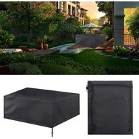 Gartenmöbel-Abdeckung, 210D Oxford, rechteckig, UV-beständig, wasserdicht, für Stuhl, Tisch, Sofa, Garten, Terrassentisch, Schwarz 200 x 160 x 70 cm