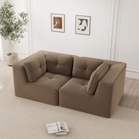 AS EASY Modular and configurable corner sofa, two-seater frameless sofa, comfortable corduroy sofa, suitable for living room and bedroom,braun