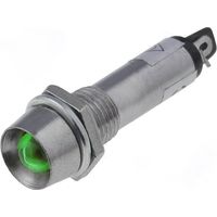 LED Pilot 24vdc Trou vert 8.2mm avec écrou Ind8-24g-b