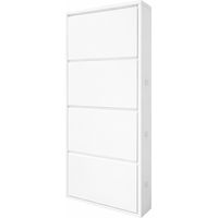 Scarpiera Slim In Metallo 4 Ante A Ribalta Ultra Sottile Salvaspazio Mobile Portascarpe Moderno Ingresso Camera Corridoio 138 x 50 x 15 Cm Colore Bianco