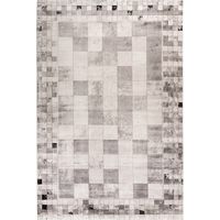 Tapis intérieur gris en viscose style damier moderne - 200 x 140 cm