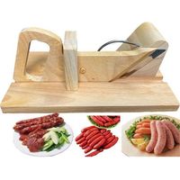Trancheuse Guillotine Coupe Charcuterie Saucisson Manuelle Ronde Bois Inox Marron
