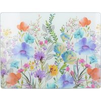 Protecteur de plan de travail en verre 40 x 30 cm – Design floral multicolore – Résistant aux chocs – Pour cuisines modernes – Creative Tops