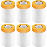 Ensemble de 6 chiffons de protection pour peinture, pour la protection de la peinture plastique, la protection de la peinture des sols, film de masquage avec ruban adhésif, convient aux meubles, anti-