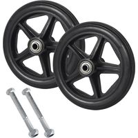 UlisemLot de 2 roues de rechange solides pour fauteuil roulant, roues avant de fauteuil roulant, roues de rechange solides de 15 cm