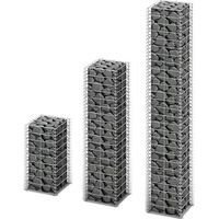 3 pcs Gabions en fil Mur en gabion Clôture de gabion galvanisé 60892