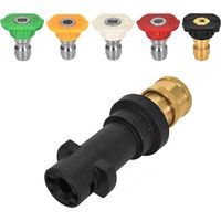 Adattatore per idropulitrice ad alta pressione, attacco rapido da 1/4" compatibile con Karcher K2-K7, con 5 ugelli multi-grado, kit di accessori per idropulitrice