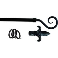 Bastón para cortinas Kit de hierro Antracita para Lancia 120-210 cm