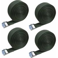 Sangle d'arrimage 8m - 4 pièces de sangles d'arrimage avec verrouillage à pince jeu de sangles d'arrimage pour porte-vélos moto Sangle d'arrimage extrêmement robuste avec cliquet