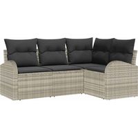 Maison Exclusive - Conjunto de sofás de jardín 4 uds. Gris Claro