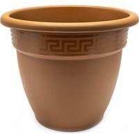 PLASTICFORTE maceta redonda 22x22x16 cm marron 11954 , Maceta redonda 22 x 22 x 16 cm. 11954Fabricada en plástico de alta calidadIncluye cenefa de decoraciónColor marró