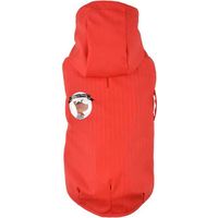 48 cm: Impermeabile per cani modello Titi con cappuccio rosso
