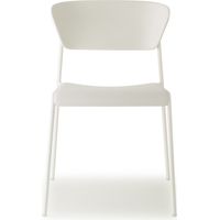 Chaise de salle à manger, Lot deux chaises outdoor indoor Lisa Blanc en Plastique, Scab design