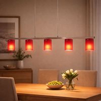 Lampada a sospensione in vetro soggiorno illuminazione cromo 5 luci in set incl. lampadine LED