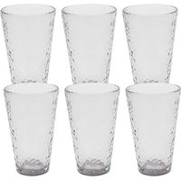 Set de 6 verres 34cl en verre martelé gris fumé
