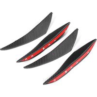 4 Stück Frontstoßstangenspoiler aus Carbonfaser-farbenem Gummi, universelle Finne zur Autodekoration