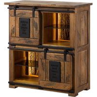 Highboard Mango / Altholz 90x45x100 natur lackiert RAILWAY LUX 122