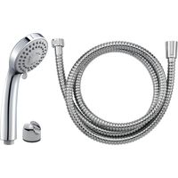 Eurosanit – Douchette NF 3 jets avec flexible inox 1.50m – Raccord G1/2'' – Picots anti-calcaire – Certification NF-EN1112 et NF-EN1113