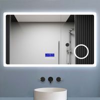 Bluetooth Bathroom Mirror with Light and 3x Magnifying 1400x800mm Illuminated Vanity Mirror with Demister Touch Switch