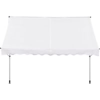 Toldo retráctil 300x150x170-280 cm manivela ajustable altura protección solar blanco terraza